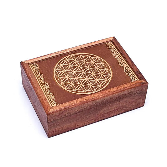 Wooden Tarot Box | Flower Of Life